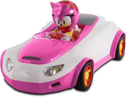 NKOK Team Sonic Pull Back Racer - Amy Rose; No Batteries Required; Pull Back, Let go, and Watch Amy Rose Race