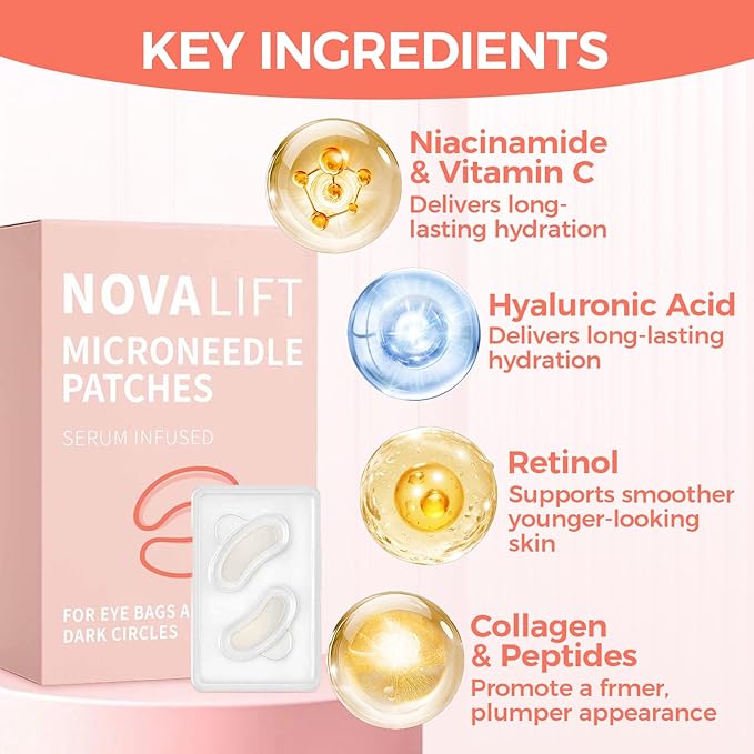 Eye Patches With Caffeine & Hyaluronic Acid,Helps Reduce Look Of Dark Circles, Puffiness & Fine Lines,Deep Hydrating Anti-Wrinkle Eye Pads,1BOX(3 Pack)
