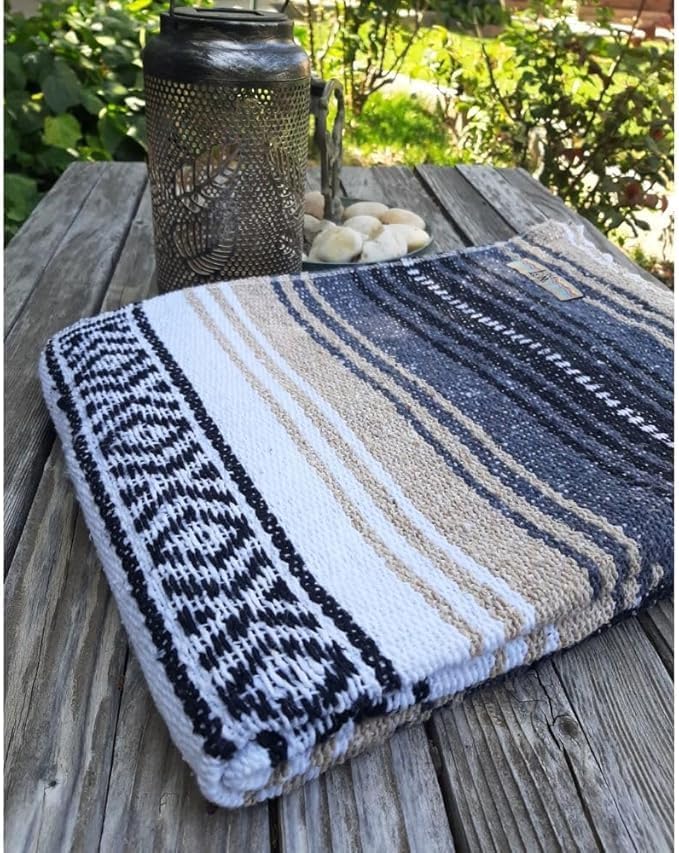 Open Road Goods Bulk Falsa Blankets - Handwoven Authentic Mexican Falsa - Great for Weddings, Yoga, Beach, Picnics, or Mexican Throw! (Tan, 15 Pack)