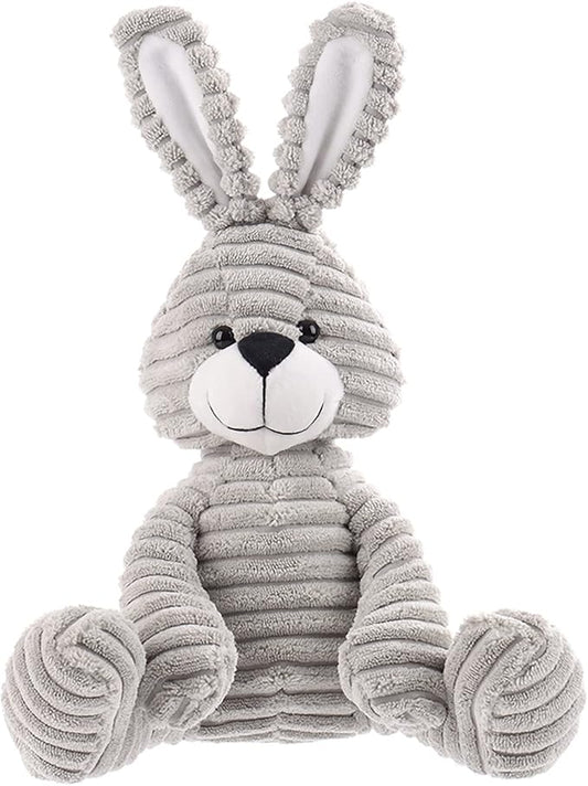 Apricot Lamb Toys Plush Corduroy Rabbit Bunny Stuffed Animal Soft Cuddly Perfect for Child （Gray Bunny,8.5 Inches