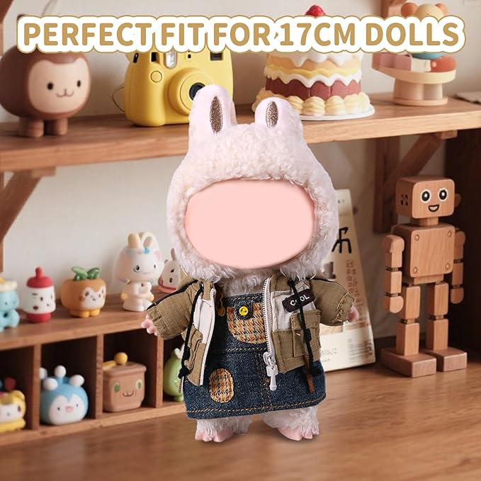 Coolcandy 17cm Doll Clothes, Fashionable Dolls Outfit with Accessories Suit, Stylish Adorable Dolls Clothes Set, Soft Fabric, Detailed Stitching(Doll Not Included)