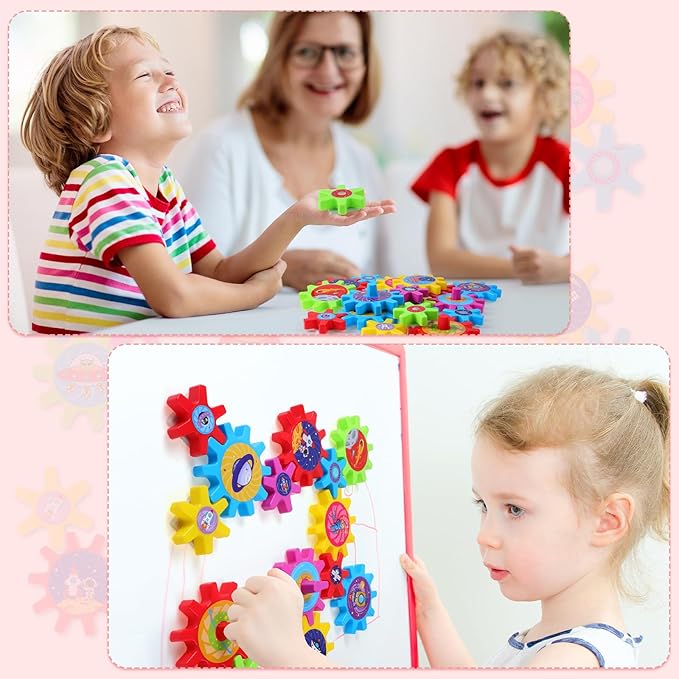 36 Pcs Magnetic Gears Interchangeable Learn Magnetic Spinning Gears for Magnetism Refrigerator or Whiteboard (Space)