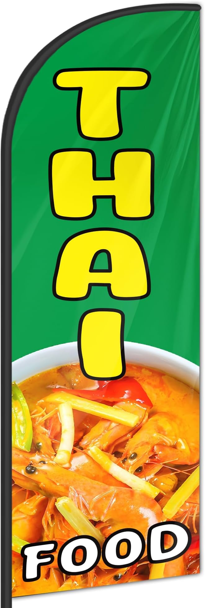 Thai Food Feather Flag for Storefronts Fairs,6 FT (Flagpole Not Included) | Business Advertising Flag