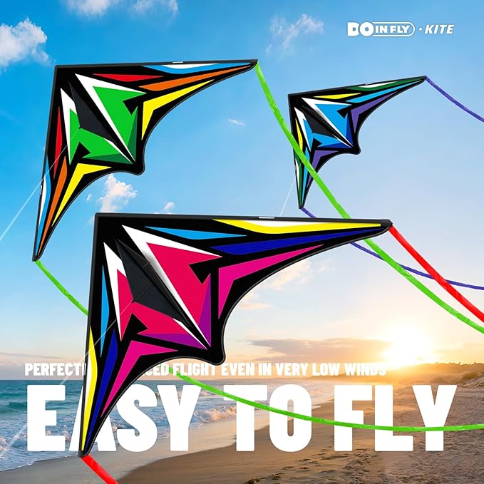 Delta Kite for Kids & Adults, Extremely Easy to Fly Kite, Suitable for Family outings, Outdoor Games and activitie