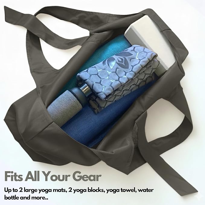 Yogiii Yoga Mat Bag | The ORIGINAL YogiiiTotePRO | Large Yoga Mat Bag or Yoga Mat Carrier with Side Pocket | Yoga Bag Fits Most Size Mats