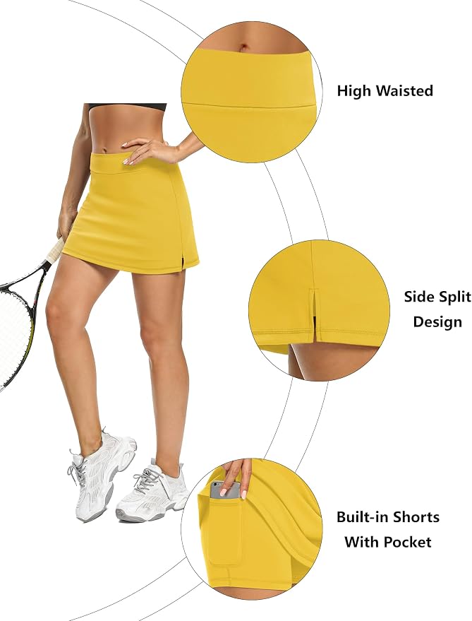 LouKeith Tennis Skirts for Women Golf Athletic Activewear Skorts Mini Summer Workout Running Shorts with Pockets