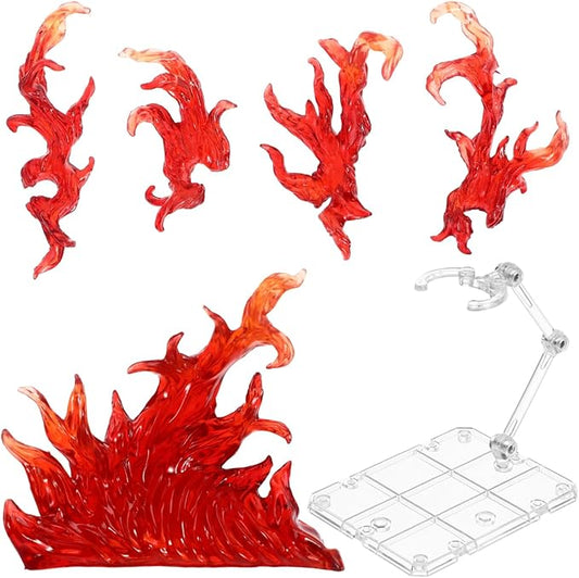 iplusmile Action Figure Stand, Figurine Model Display Rack DIY Assembly Action Figure Display Holder Doll Model Support Stand with Fire Effects Display Stand, Red