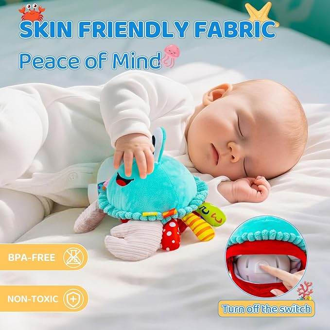 Baby Toys 12-18 Months, Musical Crawling Crab Baby Plush Toy, 50 Songs & Recording Feature, Dancing Bouncing Interactive Baby Toddler Toys 6-12 Months, Tummy Time Toys 1 Year Old Gift Valentines Gifts