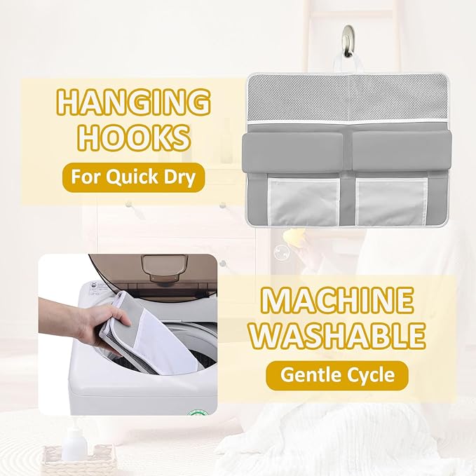 Baby Bath Kneeler and Elbow Rest Pad Set - 22'' Extra Long Quick Dry Kneeling Pad for Bathing Baby with Knee & Arm Support, Foldable Non-Slip Bathtub Mat with Toys Organizer