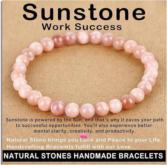 AD Beads Handmade Gemstone Stretch Elastic Bracelet Crystal Healing Reiki Nature's Beauty and Spiritual Essence Unisex