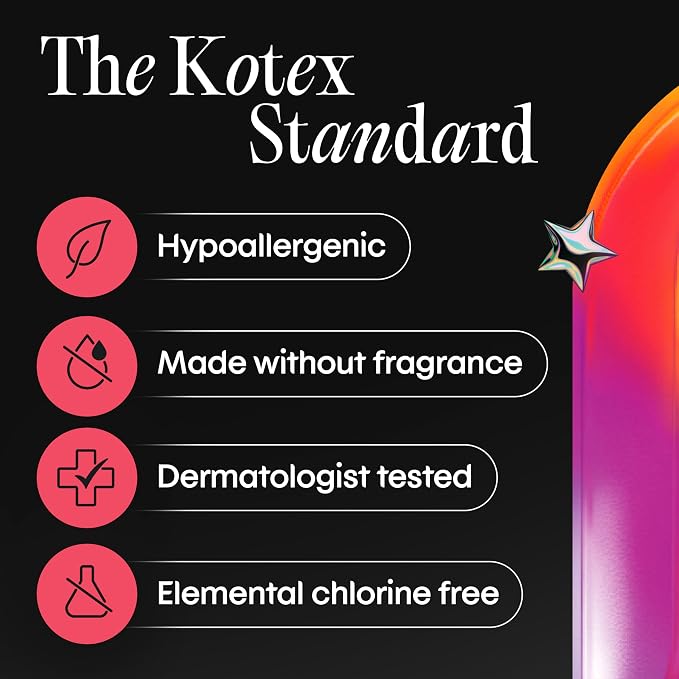 Kotex Ultra Thin Teen Overnight Pads with Wings, Heavy Absorbency, 30 Count (Packaging May Vary)