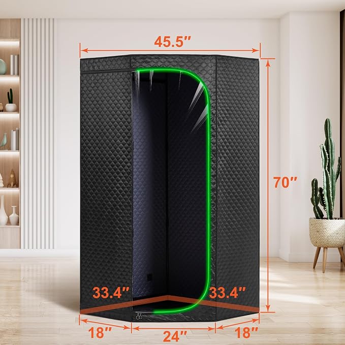 Portable Steam Sauna Tent for Home, Full Body Relaxation, Fast Heating, Foldable Indoor Sauna (Single Pentagon, Polyester + PVC)