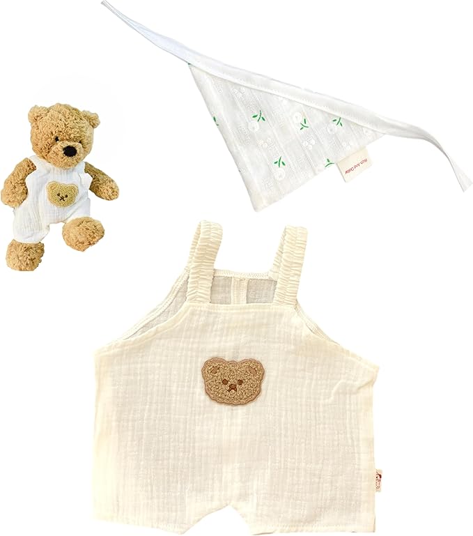 18''/47-50cm Teddybear Clothes Plush Animal Overalls Bandana Set - Baby-Inspired Design for Premium 16.5''-18'' bumblybear Huge Bartholomew Bear(No Doll)