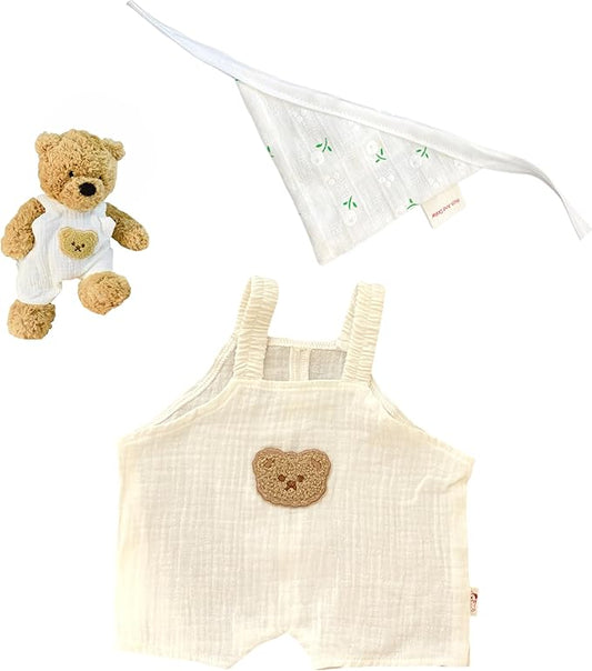 18''/47-50cm Teddybear Clothes Plush Animal Overalls Bandana Set - Baby-Inspired Design for Premium 16.5''-18'' bumblybear Huge Bartholomew Bear(No Doll)