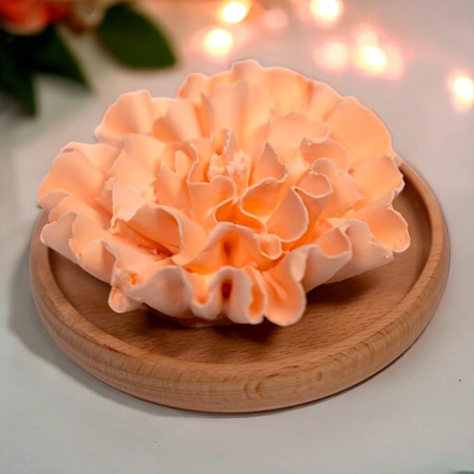 SINT Aroma Diffuser Diatomite Carnation Flower with Wooden Stand | Essential Oil Diffuser with Aromatherapy Fragrant Oil | Diffusers for Home, Oil Diffuser, Room Decor | Orange, Fig Fragrance 10 ML