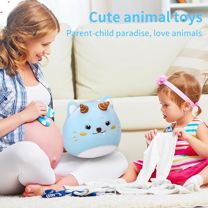 Kids Plush Pillow Soft Toys Cute Cat Plush Doll Gift for 3 to 12 Years Old Boys and Girls Children Stuffed Animal Toys for Room Living Room Decoration Cat Plushies Kid 10in Blue