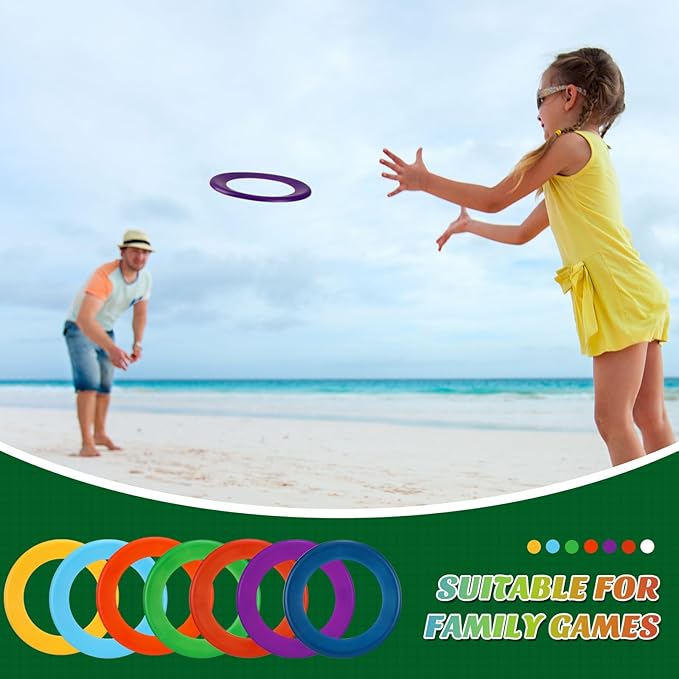 Lenwen Flying Discs Bulk Flying Rings for Kids Sports Outdoor Disc Toy Party Favor for Camping Yard Lawn Backyard Garden Pets Games Party Favors, Assorted Colors, 10 inch