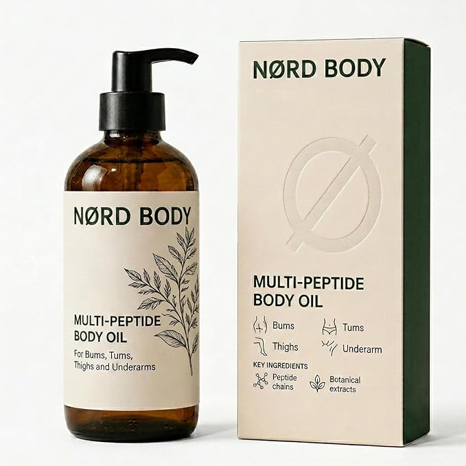 Nord Body Anti Cellulite Oil, Fast-Absorbing Non-Greasy Skin Smoothing Oil for Hips, Thighs, Abdomen & Full Body Massage, 250ml