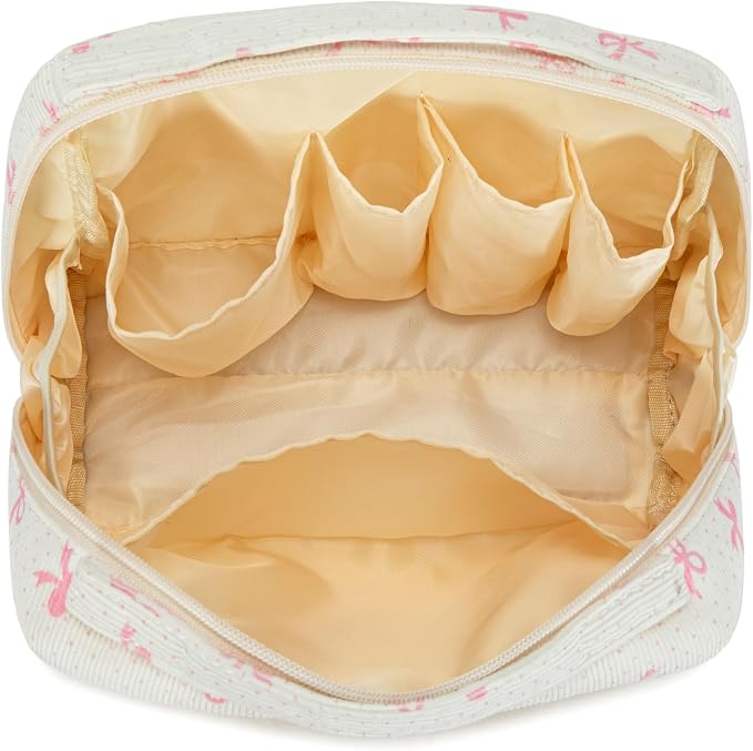 Bluboon Makeup Bag Zipper Pouch Travel Portable Cosmetic Bag Organizer for Women and Girls