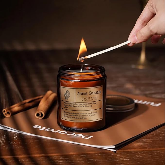 Organic Coconut Vanilla Candles - Non Toxic Soy Candles for Home, Stress Relief & Meditation (7oz)