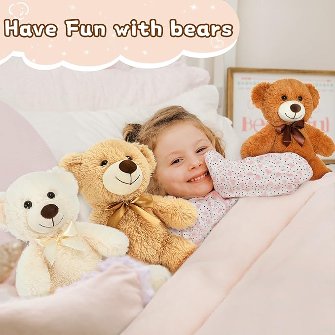 MorisMos Teddy Bear Stuffed Animals, 18inch Bulk Teddy Bears Plush for Kids, Medium Size Bears for Baby Shower