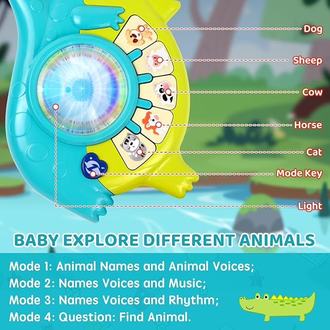 Marstone Toddler Toys for 1 2 Year Old Boy Gift: Baby Musical Toys 12-18 Months, Educational Learning Piano Guitar for Baby 1-3 with Animals and Sounds, 1st First Birthday Gifts for Kids, Girls