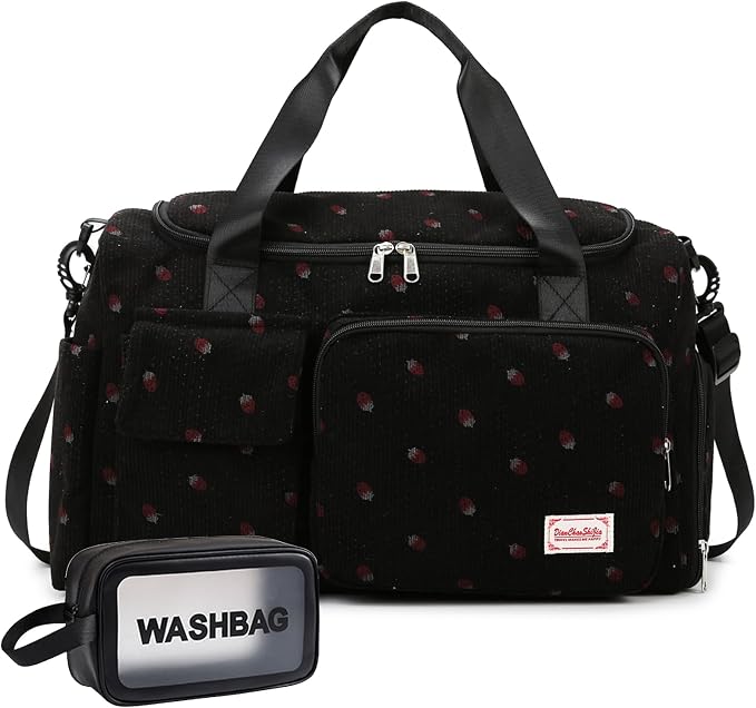 Small Gym Bag for Women, Travel Duffle Bag Carry On Weekender Bag with Shoe Compartment