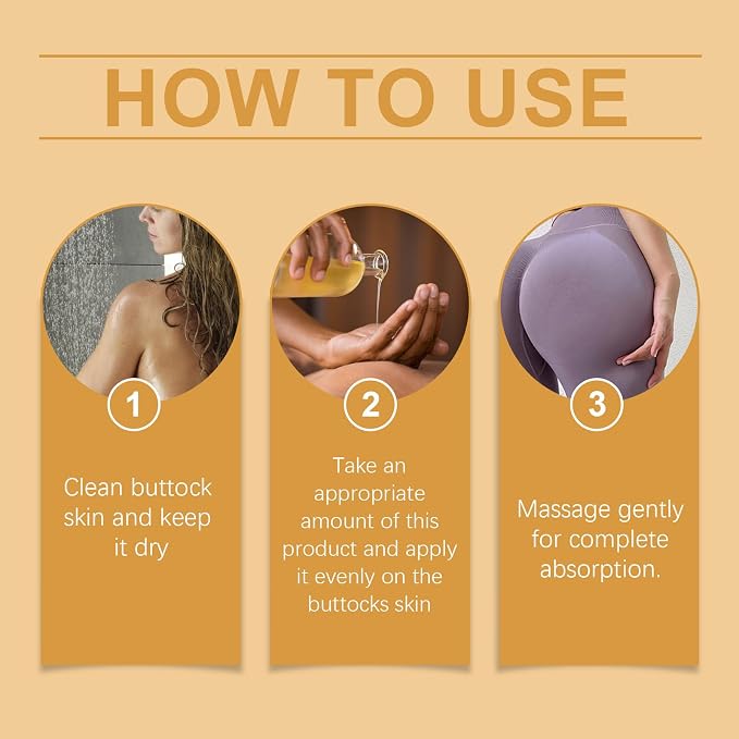 Buttocks Essential Oil, Butt Firming Enhancement Essential Oil for Women, Natural Herbal Hip Lift Up Massage Oil, Bigger Buttock Firm Massage Oil for Women, Hip up Oil