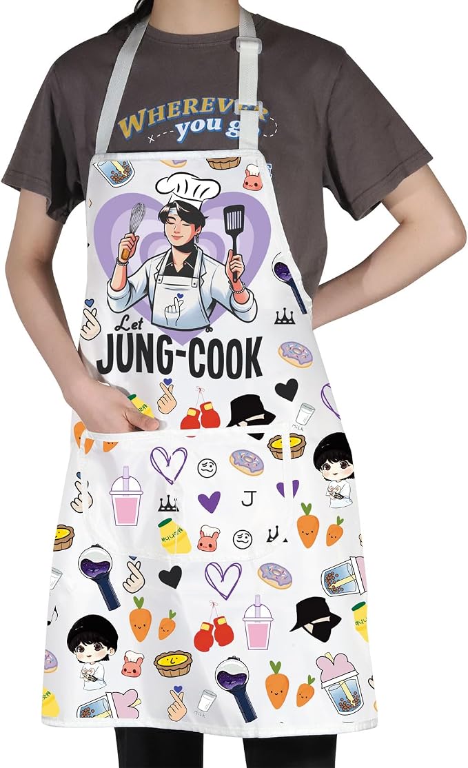 JNIAP Korean Group Kitchen Apron Korean Group Fans Gifts Korean Group Kitchen Gifts Korean Music Lover Gift