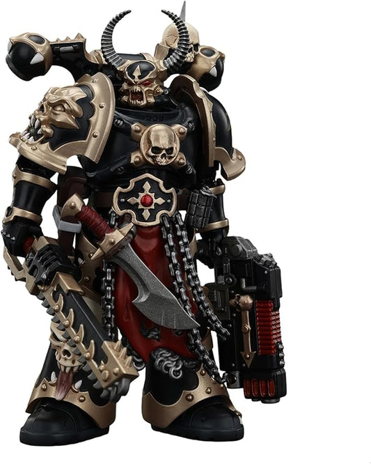 JoyToy Warhammer 40K Genuine License 1:18 Action Figure, Chaos Space Marines Black Legion Chosen with Combi-melta and Chainsword, 4.96 inch Collectible Action Figures Sets