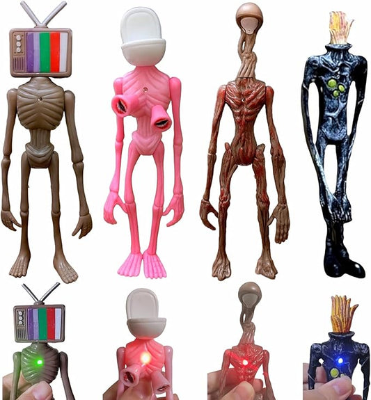 4 PCS Siren Head Toys Action Figure Horror Model Doll Gift for Kids Birthday Halloween Christmas Party Toys (Series B)