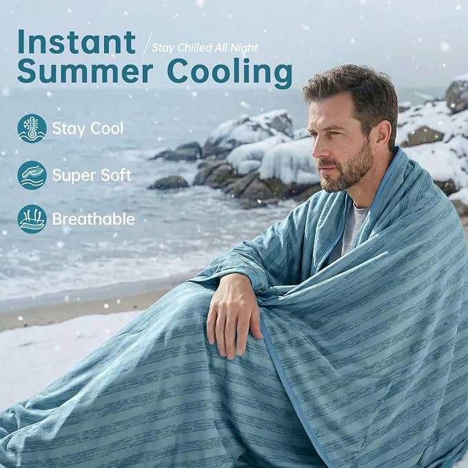 Guohaoi Cooling Blanket for Hot Sleepers and Night Sweats 90"x108" King | Arc-Chill Q-Max >0.5 Cool Fiber,100% Oeko-Tex Certified Lightweight Summer Blanket for Travel/Outdoor Ultra Cold Breathable