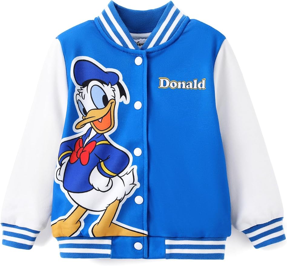 Disney Minnie Mickey Stitch Princess Frozen Marvel Jacket Lightweight Coat Button up Color Block Sweatshirt Sizes 2-14 Years
