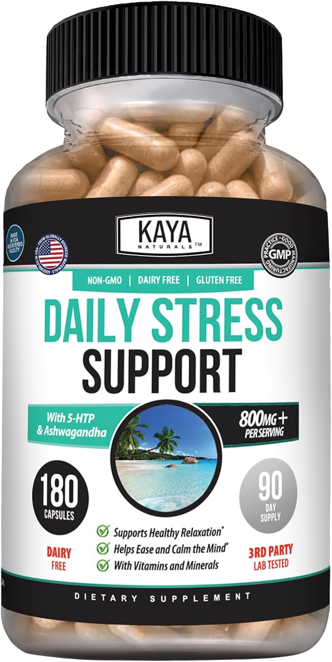 Kaya Naturals - Natural Herbal Support Vitamin Supplement are Designed to Help You find Balance and Relaxation in Your Daily Routine - Vitamin Supplement - 180 Capsules