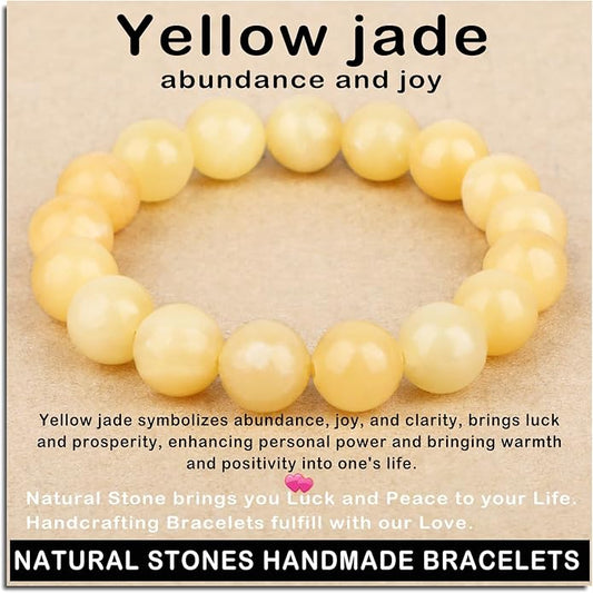 AD Beads Handmade Gemstone Stretch Elastic Bracelet Crystal Healing Reiki Nature's Beauty and Spiritual Essence Unisex