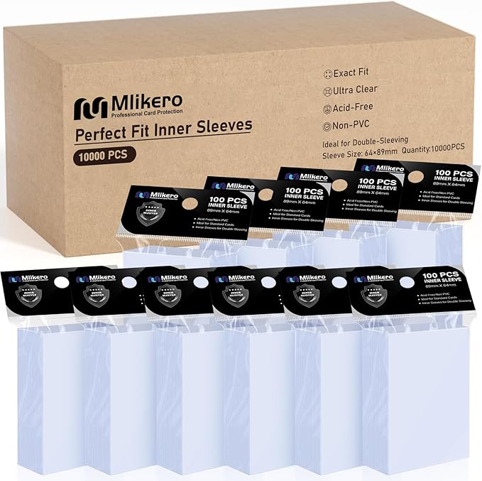 10000 Pack Card Sleeves, Perfect Fit Inner Sleeves Ideal for Double-Sleeving, Trading Card Sleeve Compatible with MTG, TCG, Gaming Cards