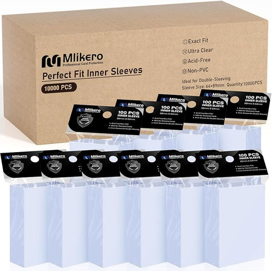 10000 Pack Card Sleeves, Perfect Fit Inner Sleeves Ideal for Double-Sleeving, Trading Card Sleeve Compatible with MTG, TCG, Gaming Cards
