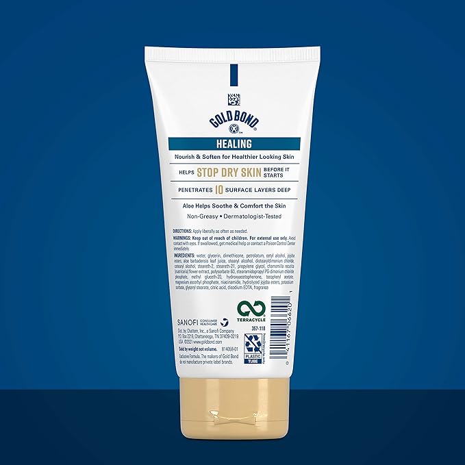 Gold Bond Healing Skin Therapy Lotion with aloe 5.5 oz., Non-Greasy & Hypoallergenic (Pack of 2)