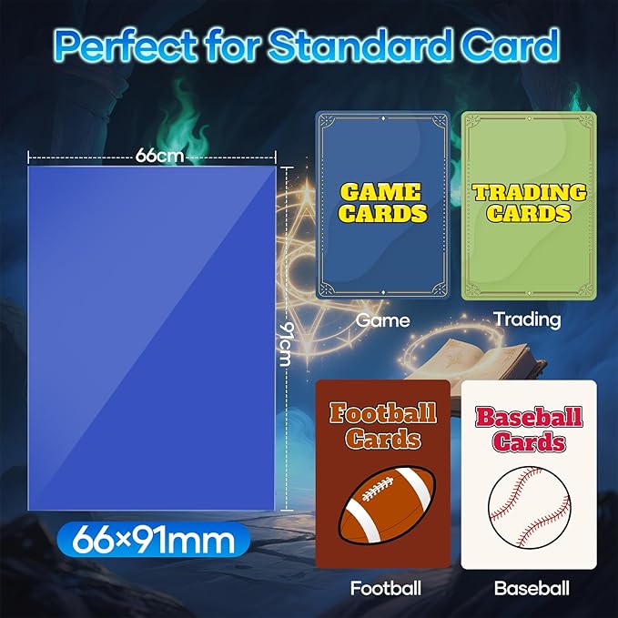 500 Count Matte Card Sleeves - Deck Protectors for MTG, Baseball, Sports & Game Cards (Matte Blue)