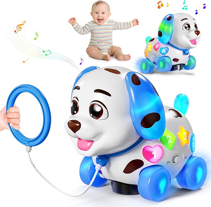Musical Toys for 1 Year Old Boy Gifts, First 1st Birthday Girl Boy Gifts for 1 Year Old Boy Toy, Baby Toy 6-12-18 Months, Bilingual Learning Educational Puppy for 9 10 12 Months