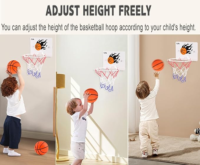 Cyfie Basketball Hoop Toddler, 2 Pack Kids Bathtub Bath Toys for Bathroom Bedroom, Suction Cup Basketball Hoop with 8 Balls for Boys Girls
