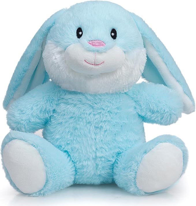 HollyHOME Bunny Stuffed Animal, Easter Bunny Plush Toys, Soft and Cuddly Stuffed Rabbit Easter Gift for Kids Baby Girls 10 inch Powder Blue