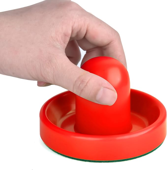 Coopay Air Hockey Pushers and Pucks, Air Hockey Paddles, Goal Handles Paddles Replacement Accessories for Game Tables (4 Striker, 8 Red Puck Pack)