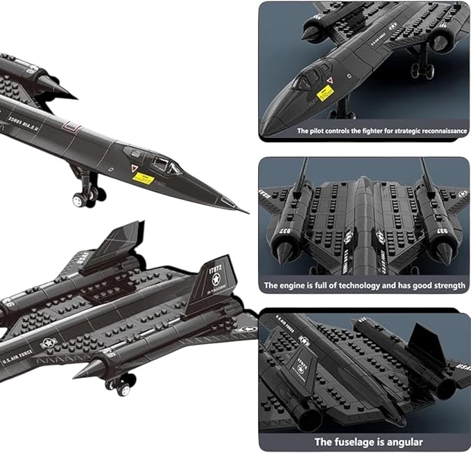 General Jim's SR-71 Blackbird Building Set – 183-Piece Military Model for Aviation Enthusiasts, 17.2" Display, Compatible with Major Brands, Authentic Decals, Perfect for Teen & Adult Collectors