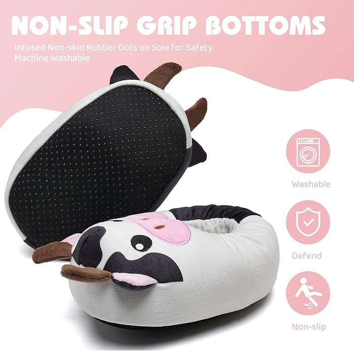 IceUnicorn Toddler Slippers Kids Cute Funny Animal House Shoes Girls Boys Christmas Fluffy Bedroom Indoor Slipper, Cat, Bunny, Unicorn, Axolotl, Fox