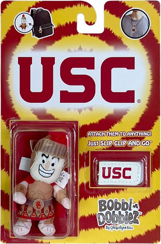 Bobbi-Dobbiez Attachable Plushie USC Tommy Trojan Mascot – Attaches to Backpacks, Bags, Shoes, Water Bottles, and More