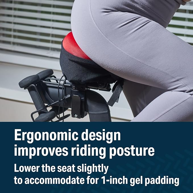 Bikeroo Comfort Bike Seat Cushion - Padded Gel Cover for Exercise, Mountain & Road Bikes, Universal Fit for Peloton & Stationary Bikes