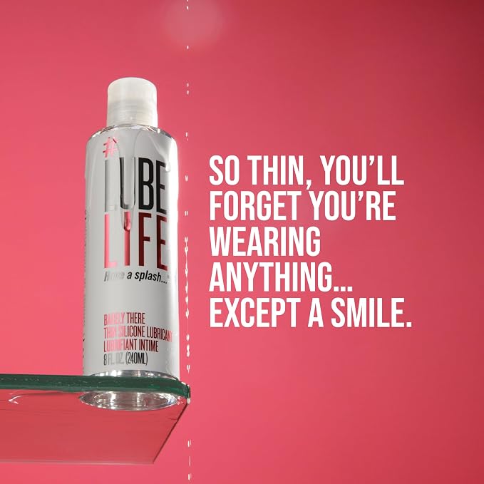 LUBELIFE Barely There Thin Silicone-Based Lubricant, Long Lasting, Water Resistant, Personal Lubricant for Men, Women and Couples, 8 Oz