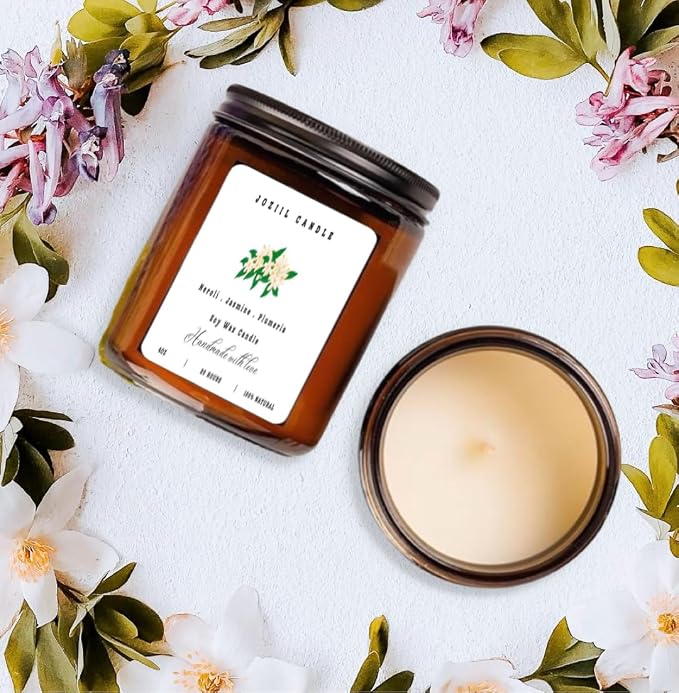 4 Pack Candles for Home Scented Aromatherapy Candle Gift Set for Women Soy Wax Long Lasting Amber Jar Candles Gift for Birthday Mother's Thanksgiving Day Present and Christmas Handmade in USA