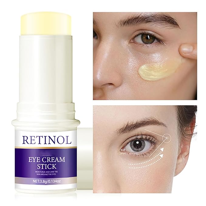Retinol Eye Stick, Retinol Eye Cream for Dark Circles and Puffiness, Under Eye Cream Anti Aging Hydrating Stick Reduces Fine Lines Wrinkles Under Eye Bags 0.13 OZ/3.8 g